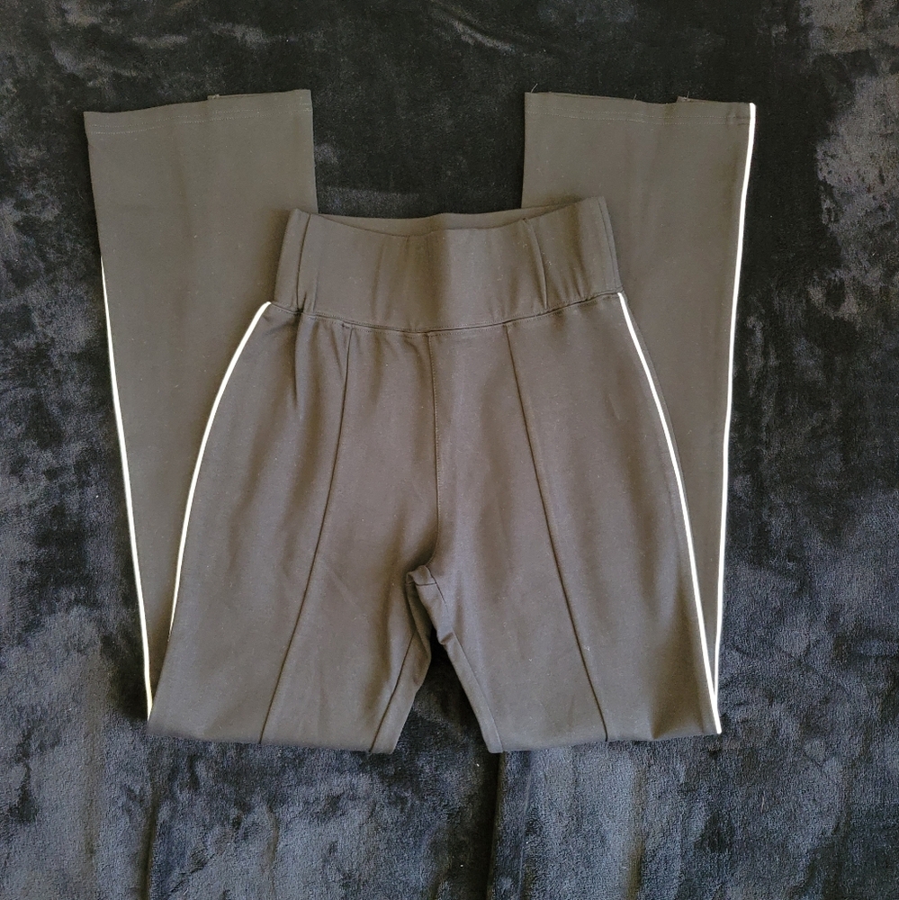 Black w/White Stripe Athleisure Workout Pants (S)